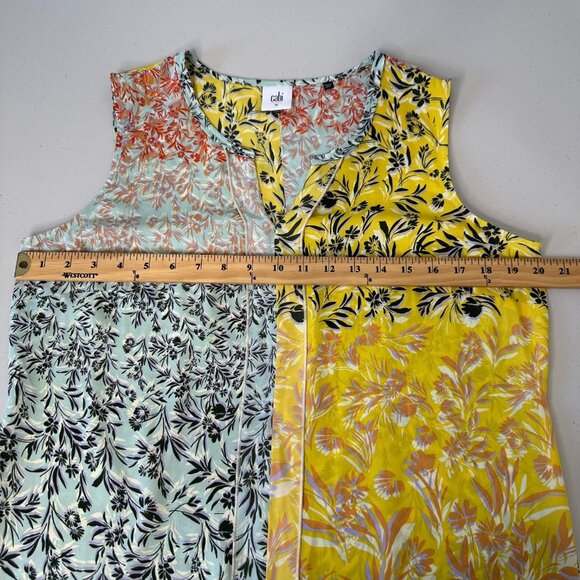 Cabi Tunic Tops Lot of 2 Size M Floral Yellow Green Sleeveless 3276 5547 - Picture 7 of 16